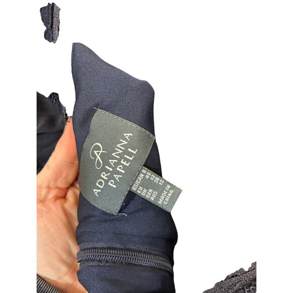 Like a Glove Gown Adrianna Papell Black Evening Event Formal Glam Dress 8 - Picture 7 of 9